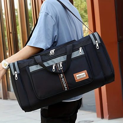 Large Capacity Foldable Travel Duffel Bag - Portable Nylon Luggage for Men - ZOOMNSTORE