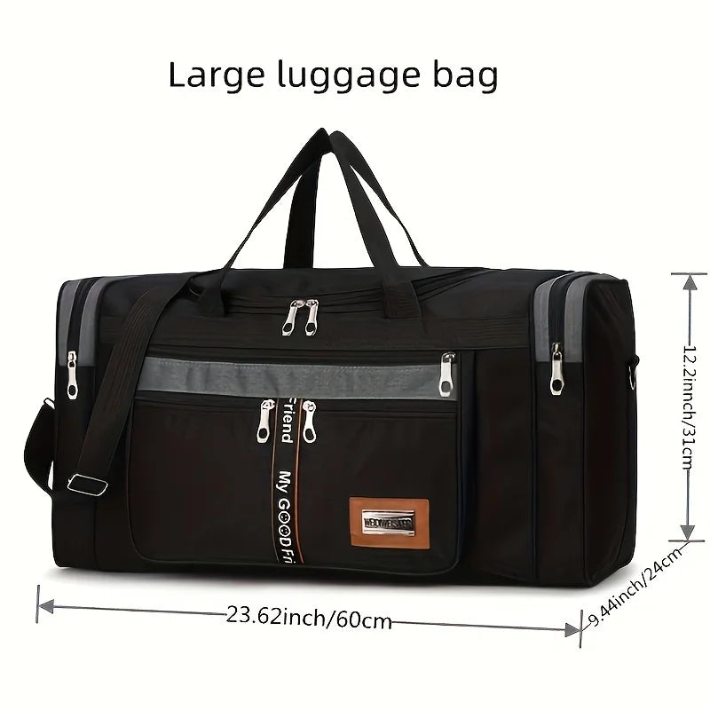 Large Capacity Foldable Travel Duffel Bag - Portable Nylon Luggage for Men - ZOOMNSTORE