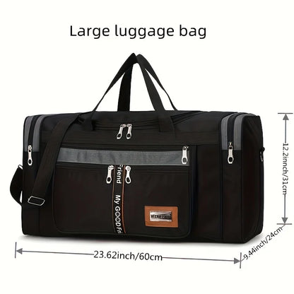 Large Capacity Foldable Travel Duffel Bag - Portable Nylon Luggage for Men - ZOOMNSTORE