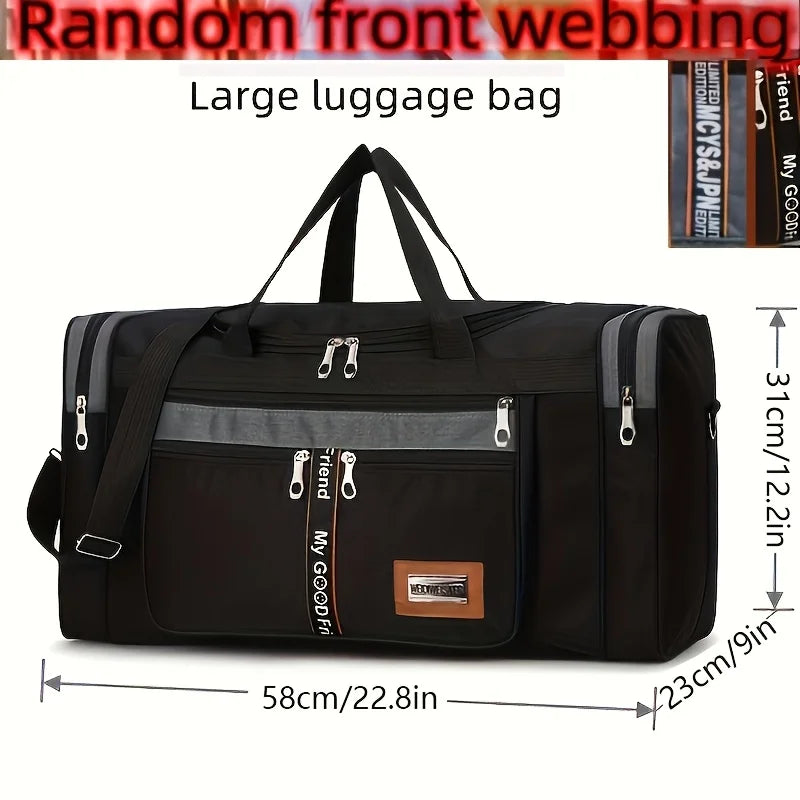 Large Capacity Foldable Travel Duffel Bag - Portable Nylon Luggage for Men - ZOOMNSTORE