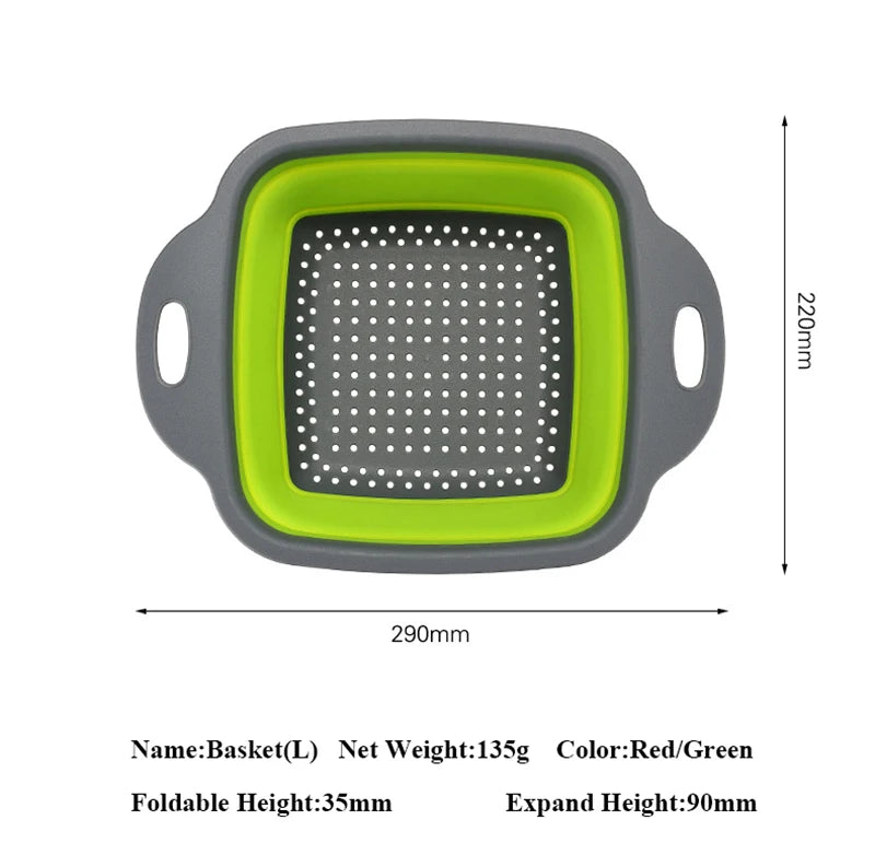 Foldable Vegetable Basket - Collapsible Fruit Colander & Portable Kitchen Drainer - ZOOMNSTORE