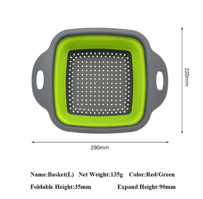 Foldable Vegetable Basket - Collapsible Fruit Colander & Portable Kitchen Drainer - ZOOMNSTORE