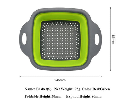 Foldable Vegetable Basket - Collapsible Fruit Colander & Portable Kitchen Drainer - ZOOMNSTORE