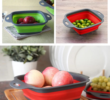 Foldable Vegetable Basket - Collapsible Fruit Colander & Portable Kitchen Drainer - ZOOMNSTORE