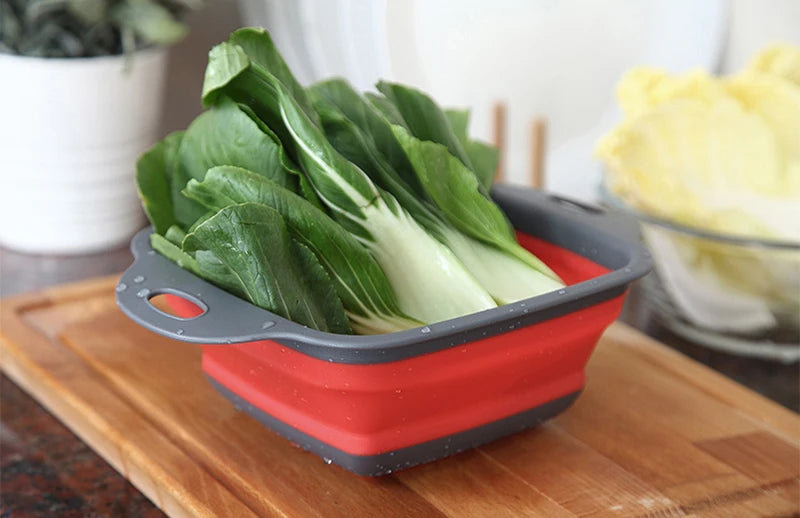 Foldable Vegetable Basket - Collapsible Fruit Colander & Portable Kitchen Drainer - ZOOMNSTORE