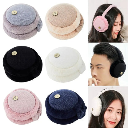 Foldable Winter Earmuffs – Plush Ear Warmers | Soft Polyester Outdoor Ear Muffs - ZOOMNSTORE