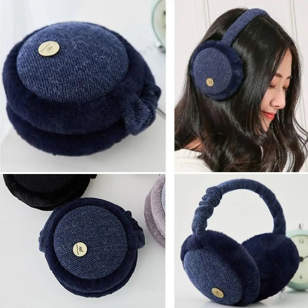 Foldable Winter Earmuffs – Plush Ear Warmers | Soft Polyester Outdoor Ear Muffs - ZOOMNSTORE