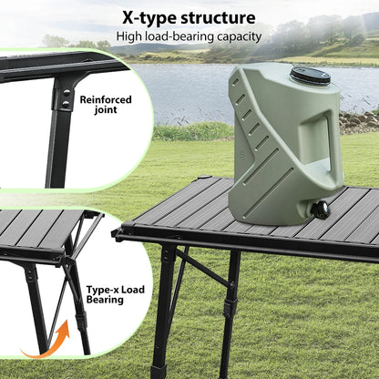 Folding Camping Table – Lightweight Aluminum Alloy Outdoor BBQ Grill & Picnic Table - ZOOMNSTORE