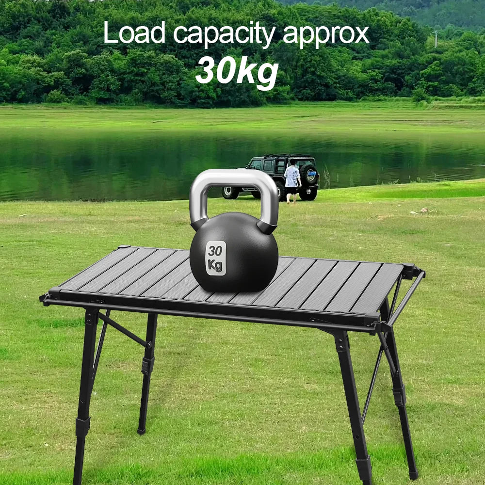 Folding Camping Table – Lightweight Aluminum Alloy Outdoor BBQ Grill & Picnic Table - ZOOMNSTORE