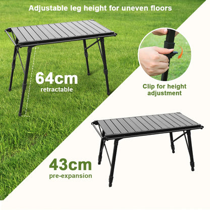 Folding Camping Table – Lightweight Aluminum Alloy Outdoor BBQ Grill & Picnic Table - ZOOMNSTORE