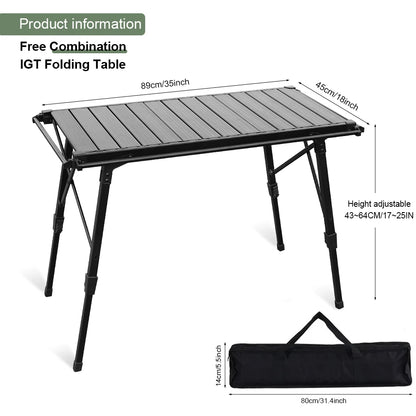 Folding Camping Table – Lightweight Aluminum Alloy Outdoor BBQ Grill & Picnic Table - ZOOMNSTORE