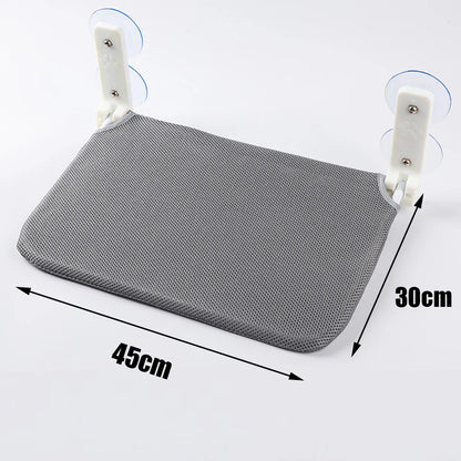 Assembly free folding cat hammock plush mesh cat window wall jumping platform double suction cup cat hammock - ZOOMNSTORE