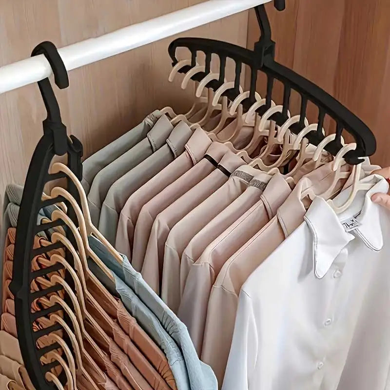 Folding Clothes Hanger - Multi Hole Space Saving Closet Organizer Rack - ZOOMNSTORE