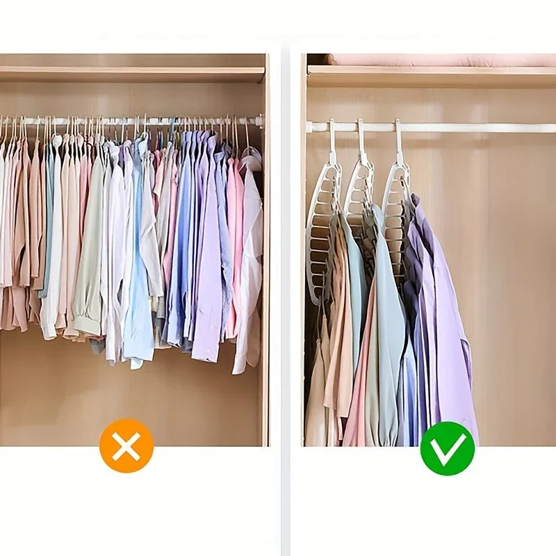 Folding Clothes Hanger - Multi Hole Space Saving Closet Organizer Rack - ZOOMNSTORE