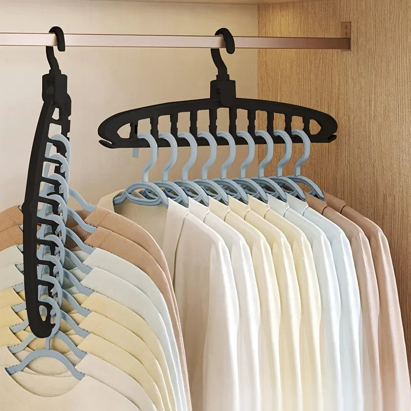 Folding Clothes Hanger - Multi Hole Space Saving Closet Organizer Rack - ZOOMNSTORE