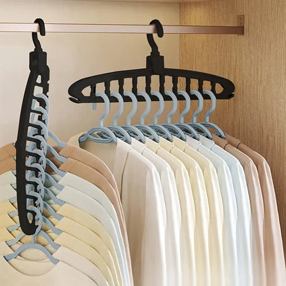 Folding Clothes Hanger - Multi Hole Space Saving Closet Organizer Rack - ZOOMNSTORE