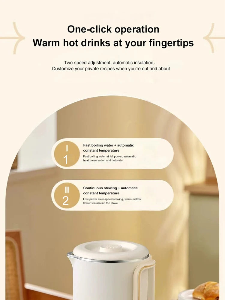 Folding Electric Kettle | Compact Travel Kettle, Stainless Steel, Safety Auto-Off, Quick Boil - ZOOMNSTORE