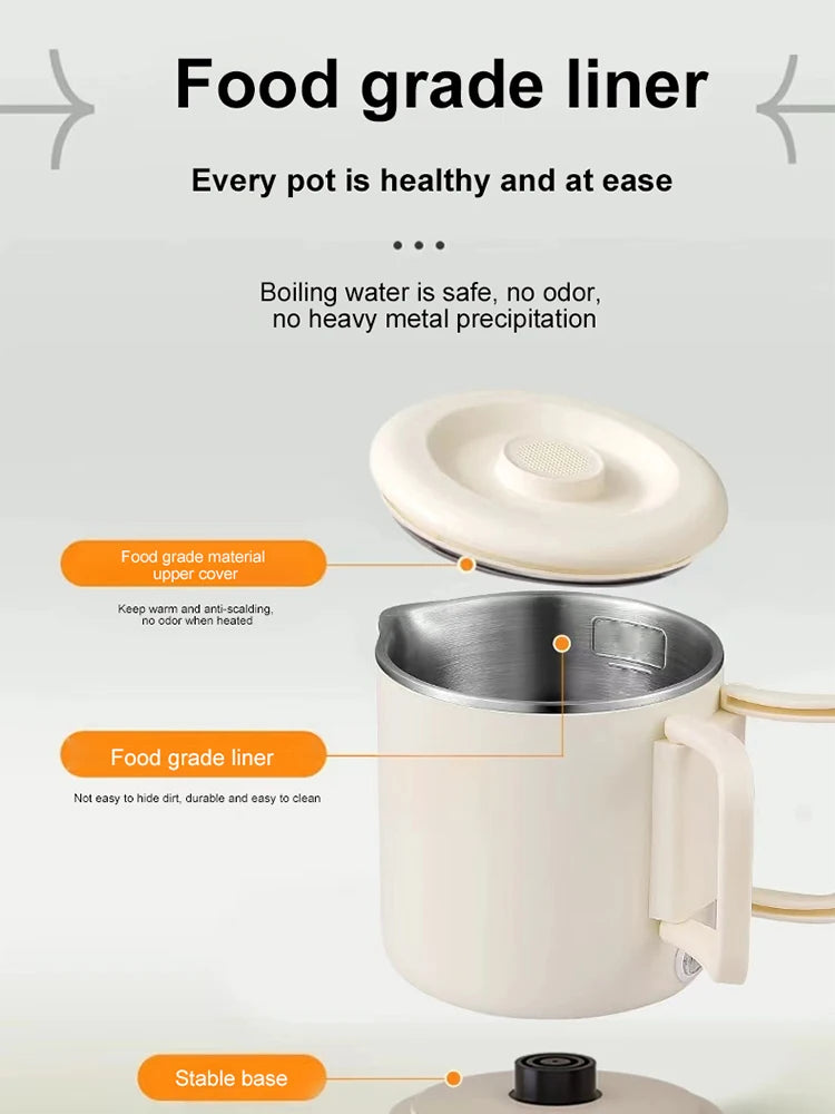 Folding Electric Kettle | Compact Travel Kettle, Stainless Steel, Safety Auto-Off, Quick Boil - ZOOMNSTORE