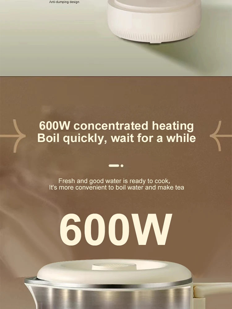 Folding Electric Kettle | Compact Travel Kettle, Stainless Steel, Safety Auto-Off, Quick Boil - ZOOMNSTORE