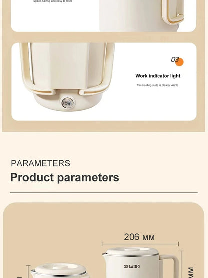 Folding Electric Kettle | Compact Travel Kettle, Stainless Steel, Safety Auto-Off, Quick Boil - ZOOMNSTORE