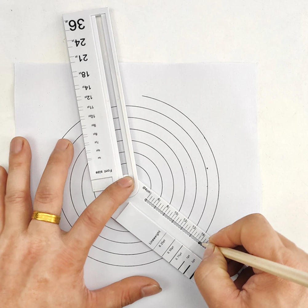 Folding Geometric Drawing Ruler Multifunctional Math Line Circular Drawing Geometry Template Angle Measure Drafting Ruler - ZOOMNSTORE