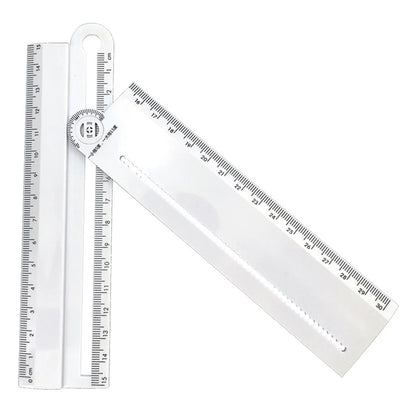 Folding Geometric Drawing Ruler Multifunctional Math Line Circular Drawing Geometry Template Angle Measure Drafting Ruler - ZOOMNSTORE