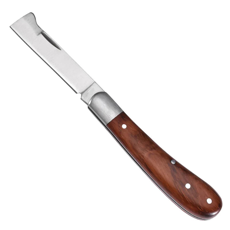 Folding Grafting Knife - Professional Garden Pruning Tool with Wooden Handle - ZOOMNSTORE