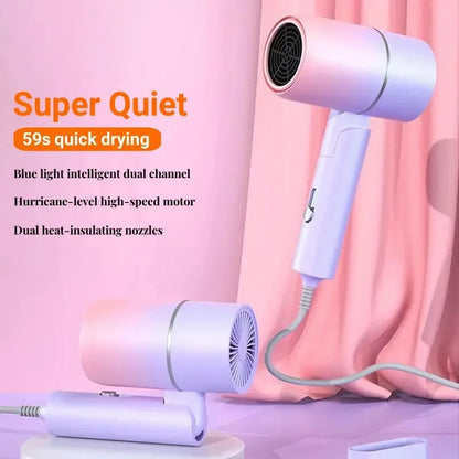 XIAOMI Folding Hairdryer High Power Negative Ion Hair Dryer Home Thermostatic Travel Portable Silent Hair Brush Dryer 2025 - ZOOMNSTORE