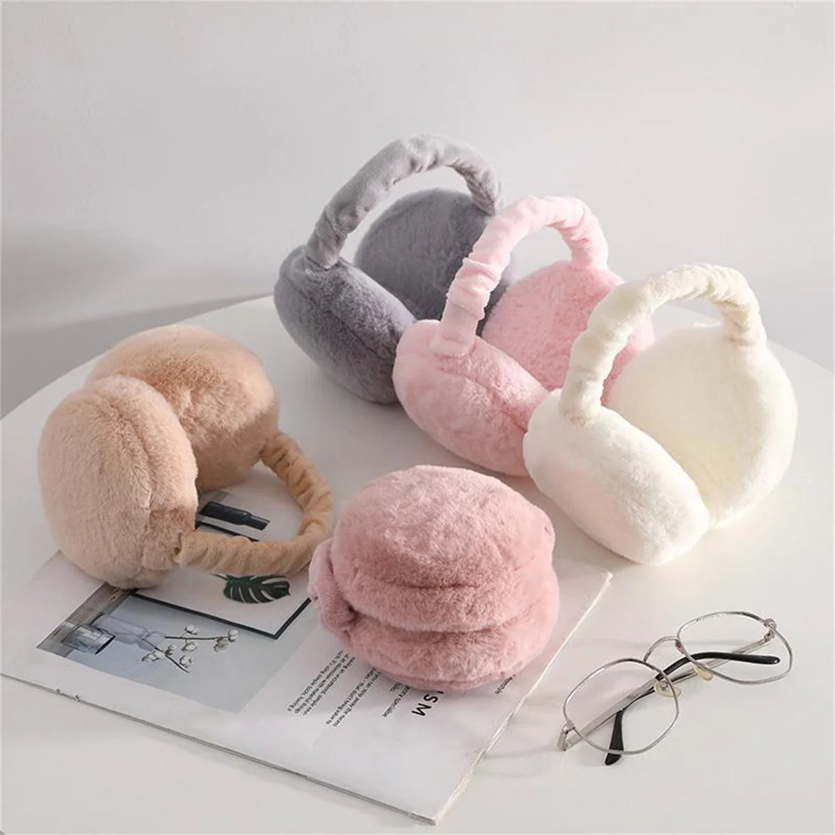 Folding Hamburger Earmuffs - Warm Plush Winter Ear Warmers | Cute Foldable Design - ZOOMNSTORE