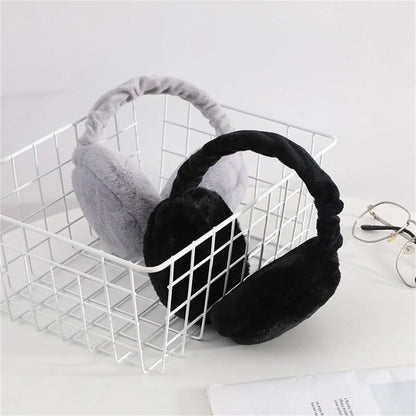 Folding Hamburger Earmuffs - Warm Plush Winter Ear Warmers | Cute Foldable Design - ZOOMNSTORE