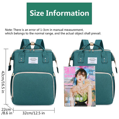 Folding Mommy Bag Lightweight Portable Folding Crib Bed Large-capacity Baby Backpack Female Mommy Outting Bag Mummy Bag - ZOOMNSTORE