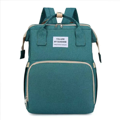 Folding Mommy Bag Lightweight Portable Folding Crib Bed Large-capacity Baby Backpack Female Mommy Outting Bag Mummy Bag - ZOOMNSTORE