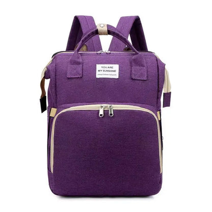 Folding Mommy Bag Lightweight Portable Folding Crib Bed Large-capacity Baby Backpack Female Mommy Outting Bag Mummy Bag - ZOOMNSTORE