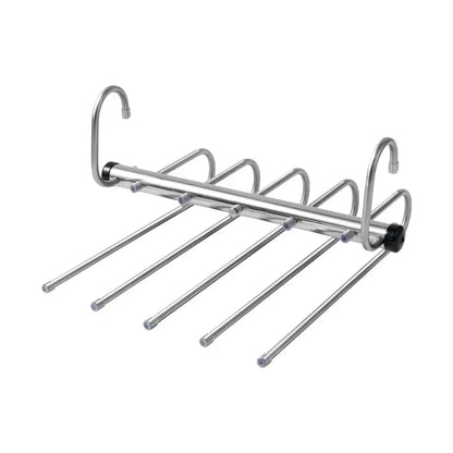 Folding Pants Hanger - Stainless Steel Multi Layer Clothes Rack Organizer | Space Saving Wardrobe Storage - ZOOMNSTORE