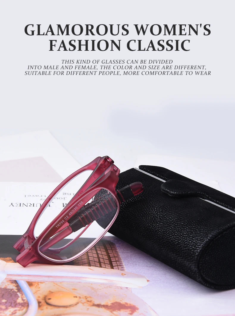 Folding Reading Glasses – Ultralight TR90 Frame Portable Eyeglasses With Anti Blue Light Lens - ZOOMNSTORE