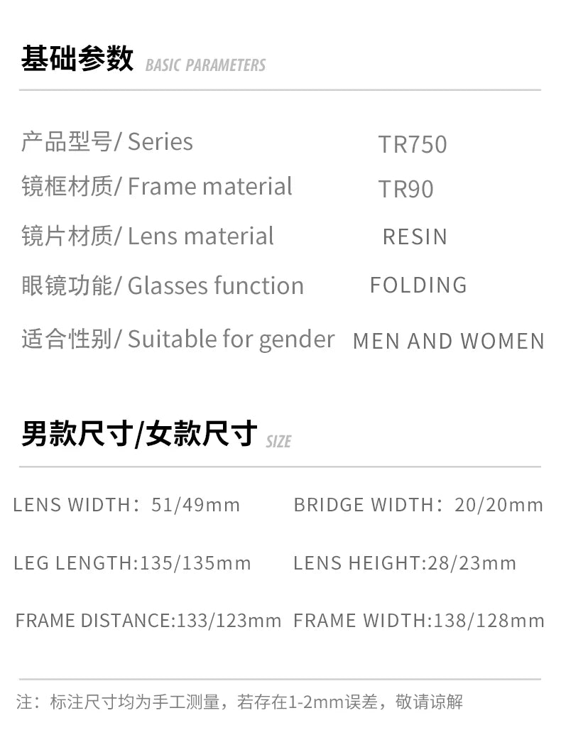 Folding Reading Glasses – Ultralight TR90 Frame Portable Eyeglasses With Anti Blue Light Lens - ZOOMNSTORE