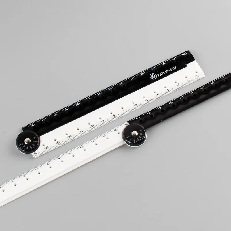 Bview Art 1pcs Folding ruler black and white simple ruler graphic folding ruler student learning supplies creative stationery - ZOOMNSTORE