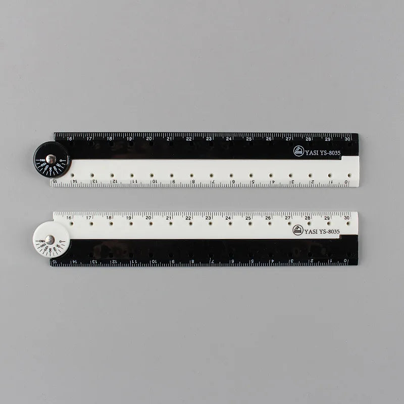 Bview Art 1pcs Folding ruler black and white simple ruler graphic folding ruler student learning supplies creative stationery - ZOOMNSTORE