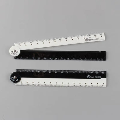 Bview Art 1pcs Folding ruler black and white simple ruler graphic folding ruler student learning supplies creative stationery - ZOOMNSTORE