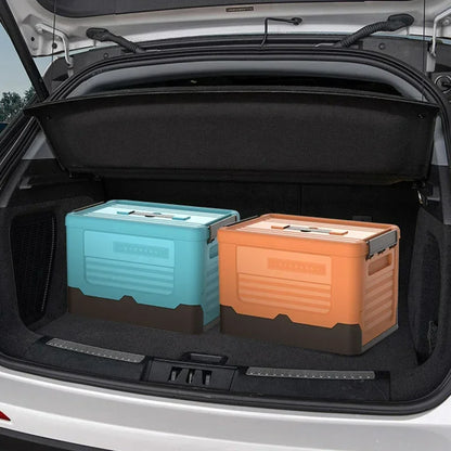 Folding Storage Box - Multifunctional Plastic Organizer with Lid - ZOOMNSTORE