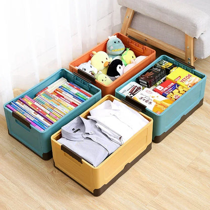 Folding Storage Box - Multifunctional Plastic Organizer with Lid - ZOOMNSTORE