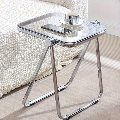 Folding Transparent Coffee Table - Stylish Side Table for Living Room  Balcony - ZOOMNSTORE