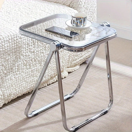 Folding Transparent Coffee Table - Stylish Side Table for Living Room  Balcony - ZOOMNSTORE