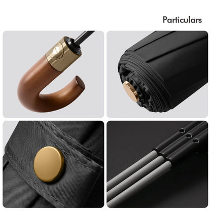 Windproof UV protection casual folding UPF50+automatic umbrella handle curved handle design, stylish design compact sun and rain - ZOOMNSTORE