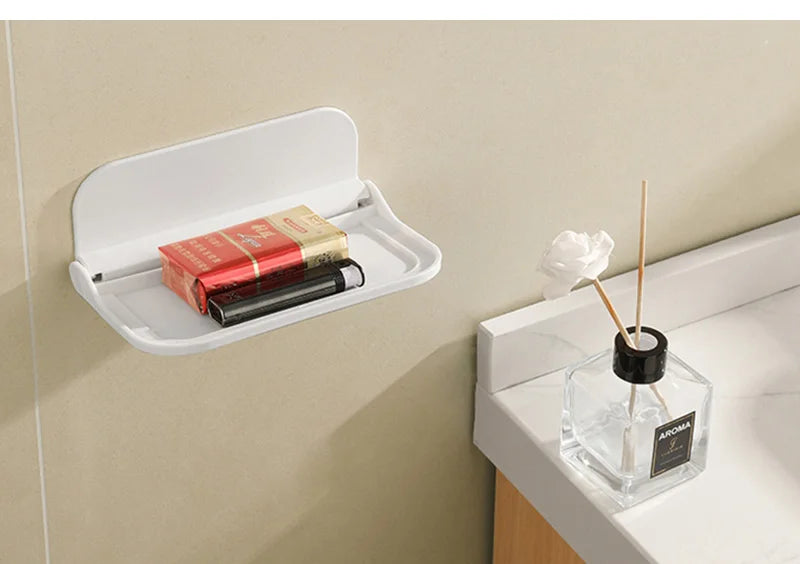 Folding Wall Shelf - Space Saving Foldable Storage Rack & Mobile Phone Holder Tray - ZOOMNSTORE