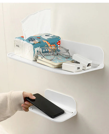 Folding Wall Shelf - Space Saving Foldable Storage Rack & Mobile Phone Holder Tray - ZOOMNSTORE