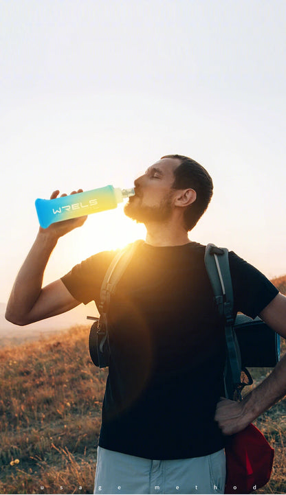 Folding Water Bottle – Collapsible Soft Flask TPU, Lightweight BPA Free Sports Bottle - ZOOMNSTORE