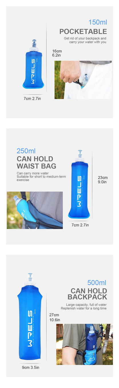 Folding Water Bottle – Collapsible Soft Flask TPU, Lightweight BPA Free Sports Bottle - ZOOMNSTORE