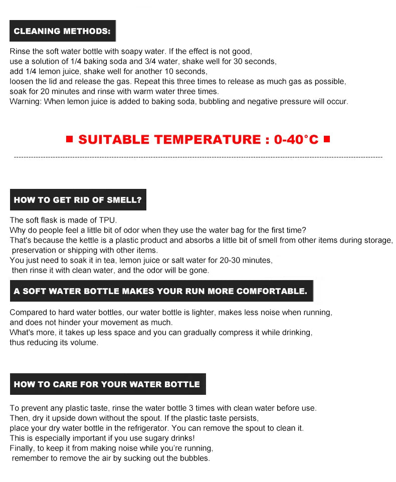 Folding Water Bottle – Collapsible Soft Flask TPU, Lightweight BPA Free Sports Bottle - ZOOMNSTORE