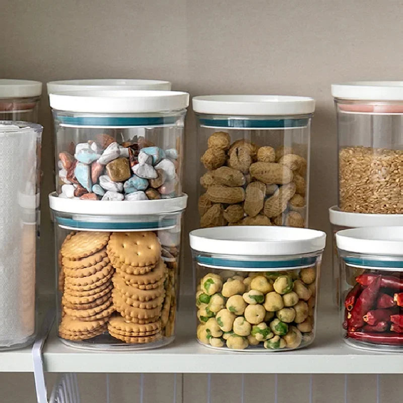 Sealed Jar Kitchen Storage Sealed Ring Bottle Food Grade Transparent Container Miscellaneous Grain Snack Storage Jar - ZOOMNSTORE